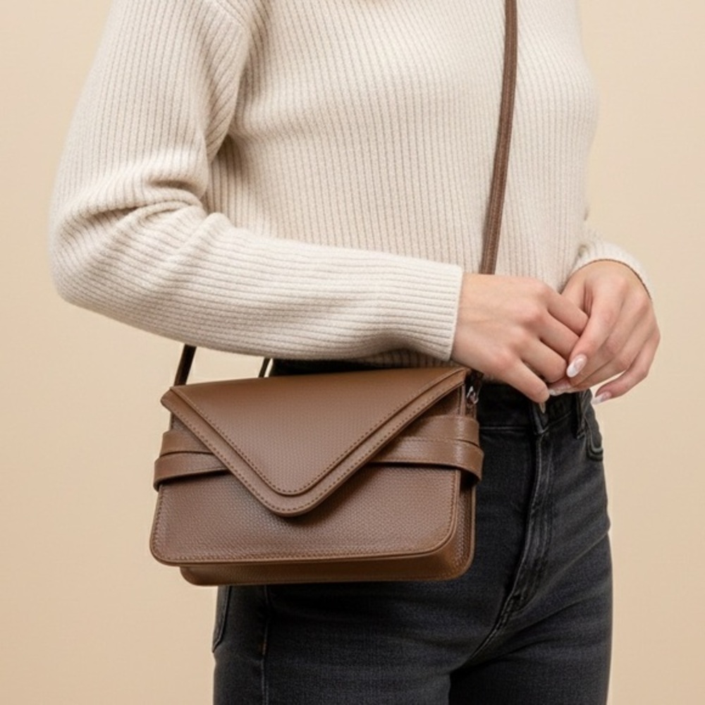 P. SHERROD & CO. Sadie Waist Bag Leather Belt Bag Crossbody Convertible Cognac